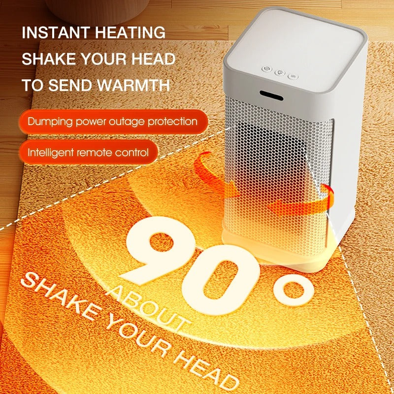Portable PTC Ceramic Space Heater 1200W – Fast Heating Electric Fan with Remote & Timer