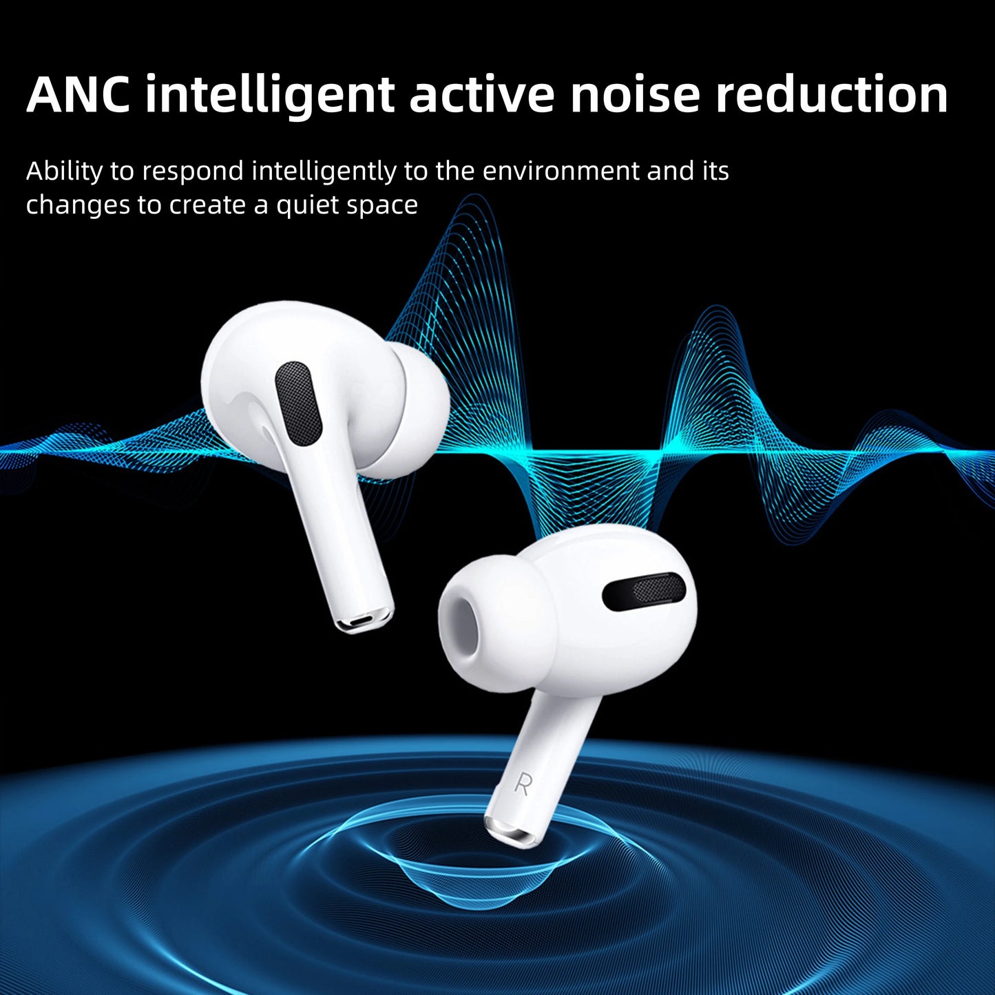 Wireless Bluetooth ANC Earbuds with Mic – Noise Cancelling Headset