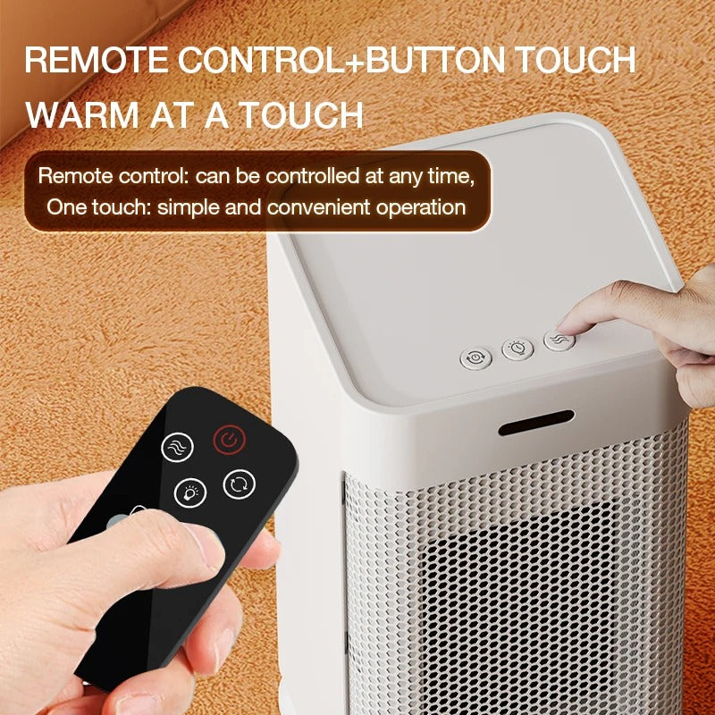 Portable PTC Ceramic Space Heater 1200W – Fast Heating Electric Fan with Remote & Timer