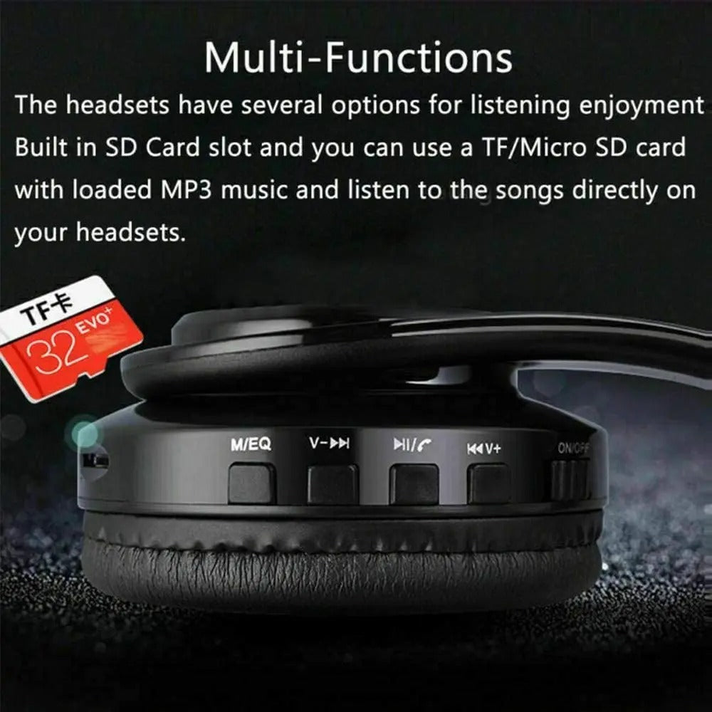 Bluetooth Gaming Headset Wireless Stereo Headphones with Mic & RGB Lights for PC/Laptop