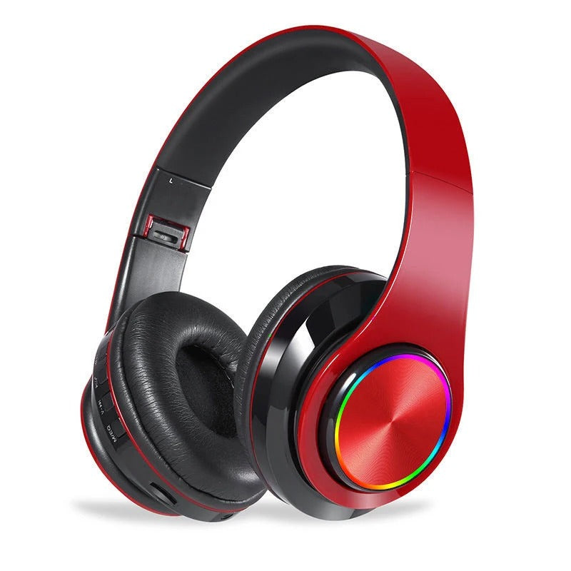 Bluetooth Gaming Headset Wireless Stereo Headphones with Mic & RGB Lights for PC/Laptop