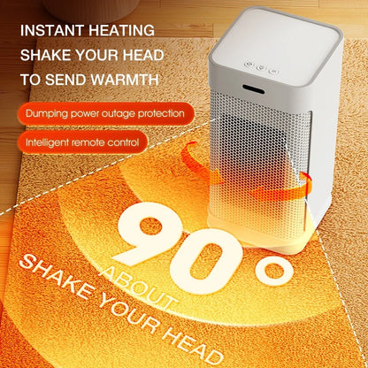 Portable PTC Ceramic Space Heater 1200W – Fast Heating Electric Fan with Remote & Timer